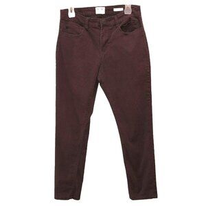 Twice Mens Size 29 x 28 Burgundy Slim Fit Skinny Pockets Ankle Pants Jeans